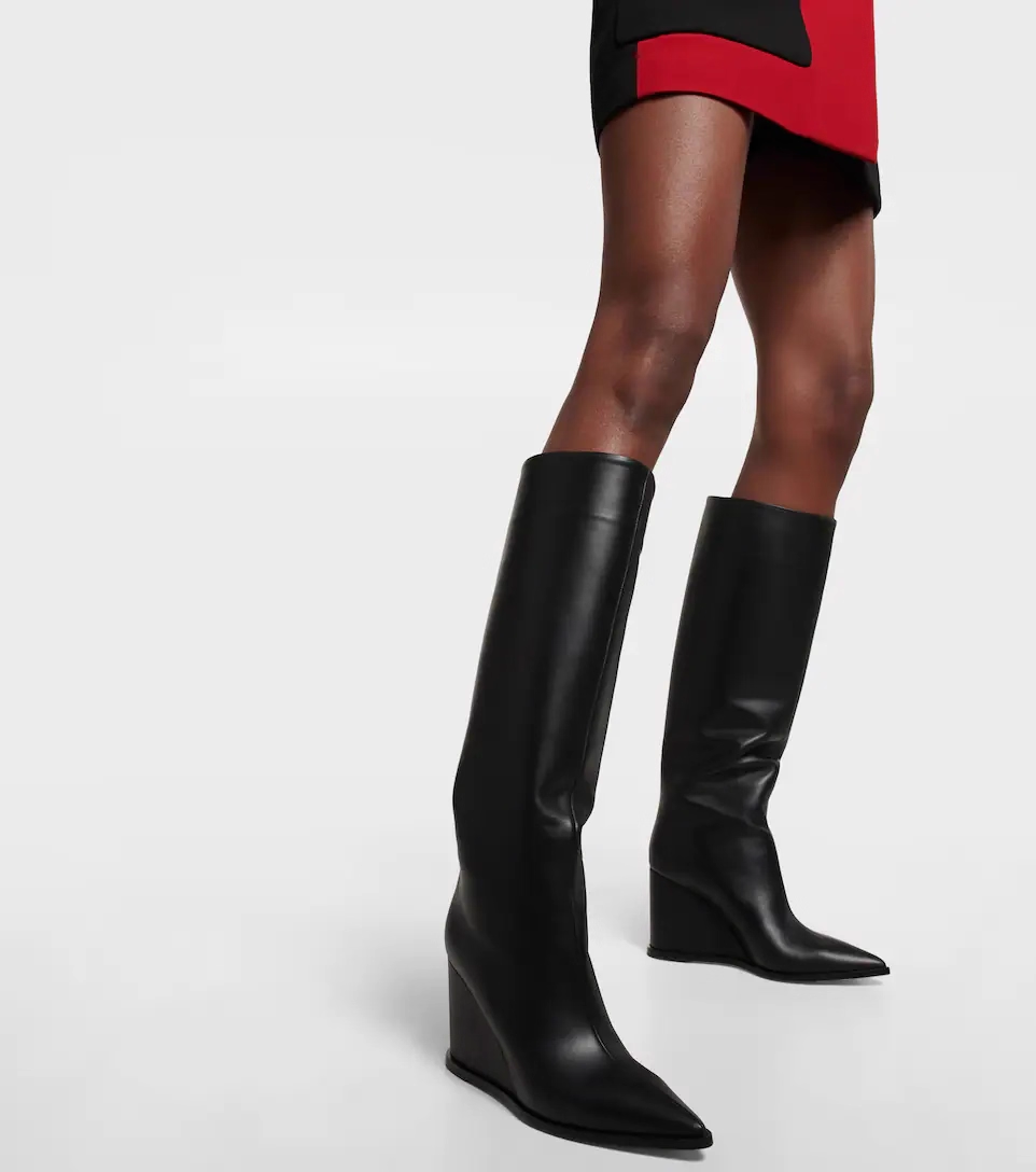 PUCEY Wedged Heel Knee High Boots