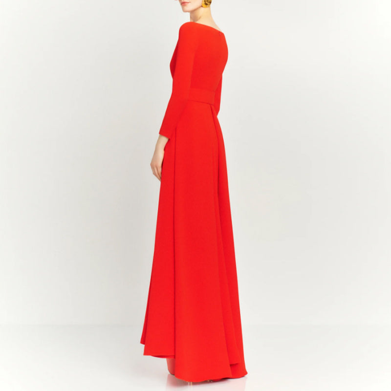 QAICE Long Sleeves Evening Dress Gown