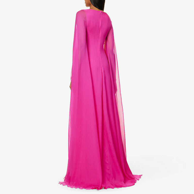 RABIO V Neck Maxi Evening Dress Gown