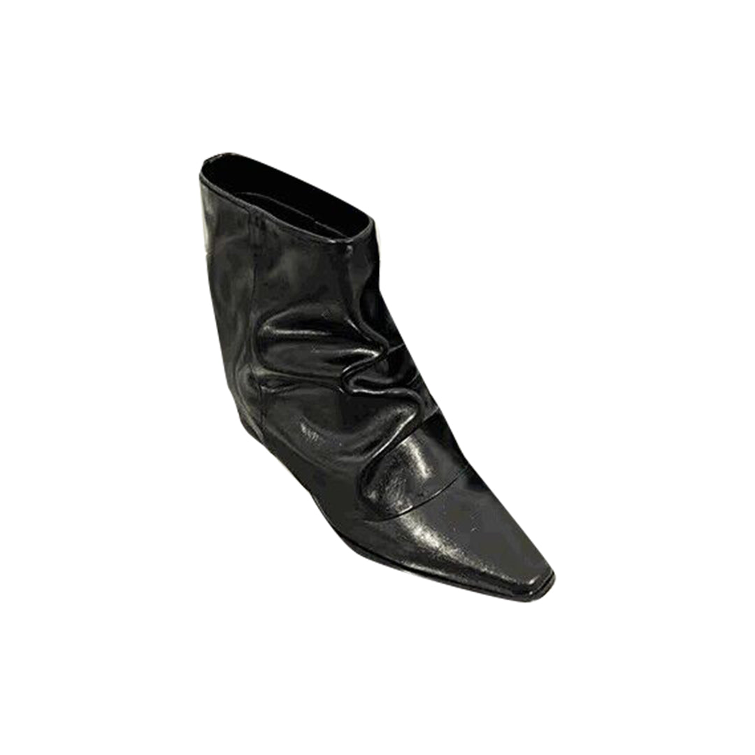 RALDE Block Heel Leather Ankle Boots