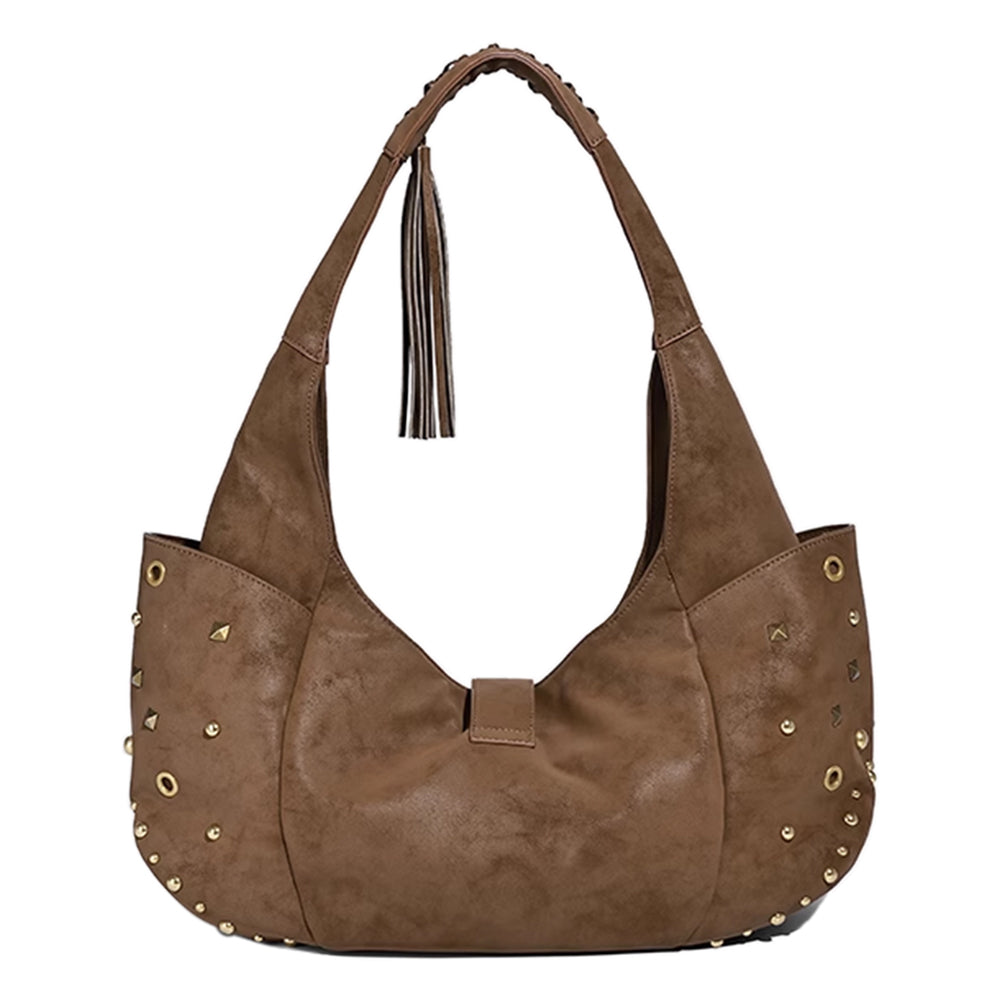 ROTVA Studded And Fringed Tote Bag
