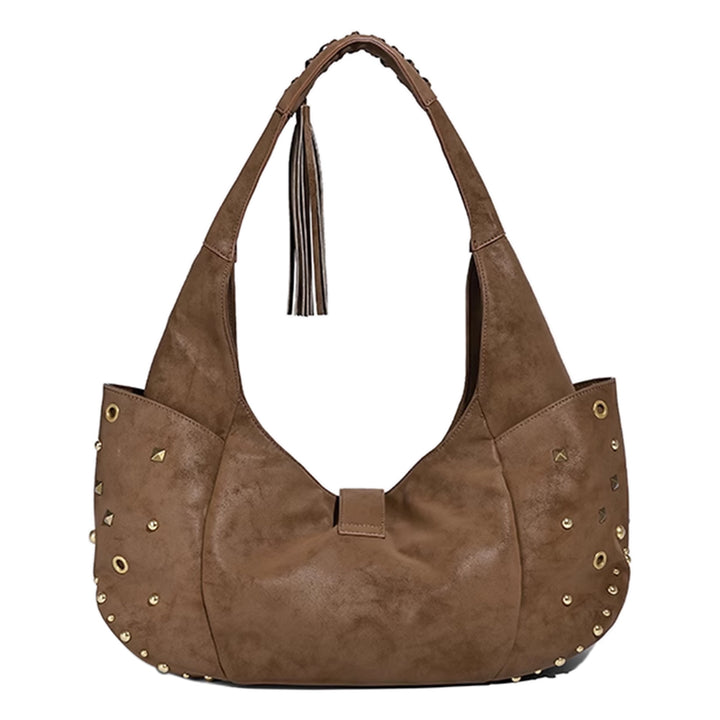 ROTVA Studded And Fringed Tote Bag