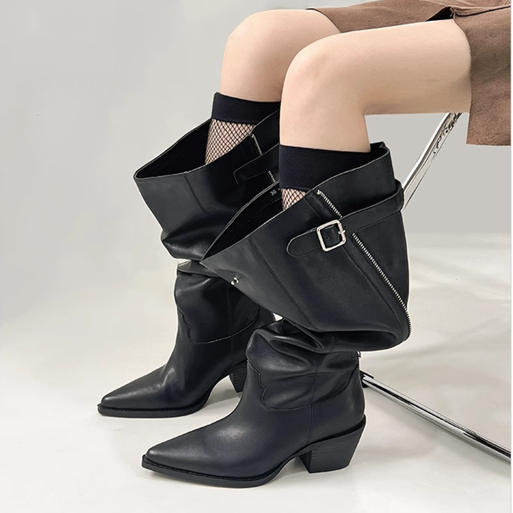 SAFTE Buckled Slouch Boots