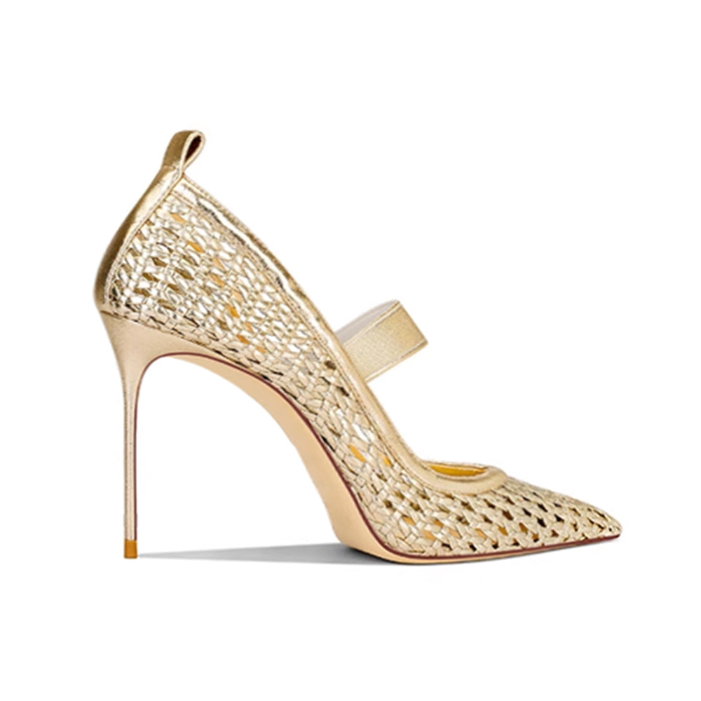 SERVV Braided Mid Heel Pumps - 8cm