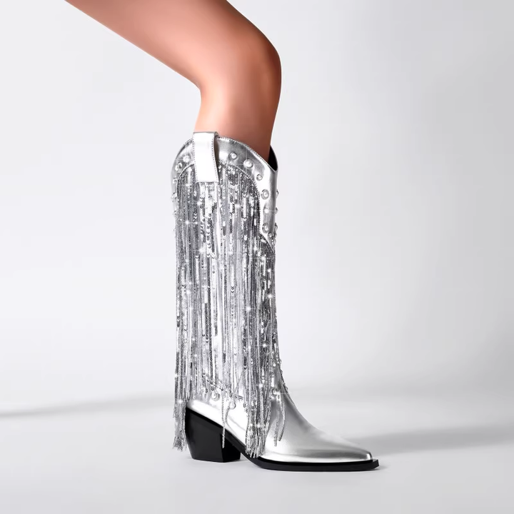 SETCI Sequinned Knee High Boots