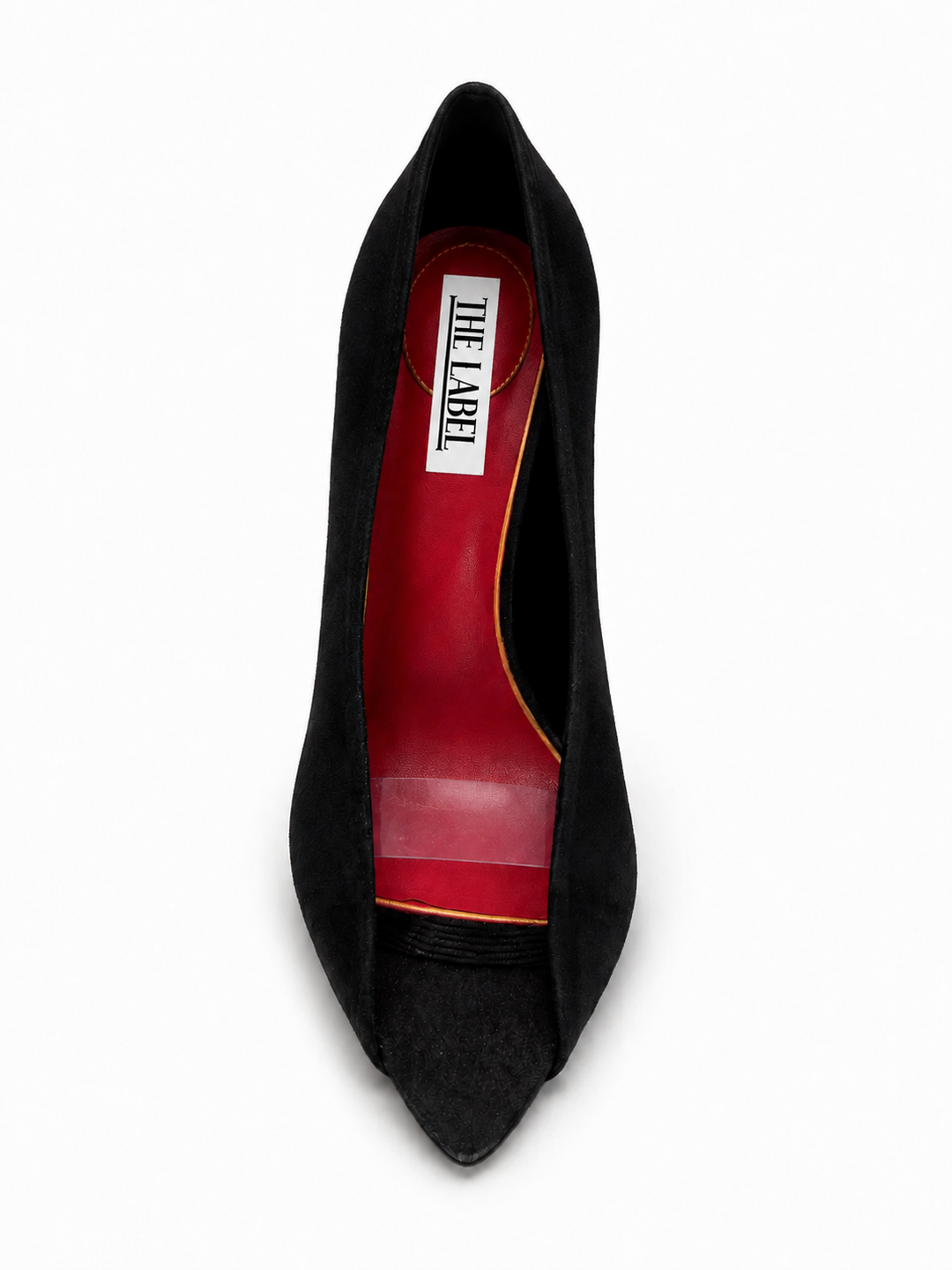 SEVTB SUEDE & PVC OPEN VAMP HIGH HEEL PUMPS