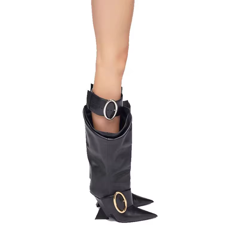VEGCA Buckled Knee High Boots