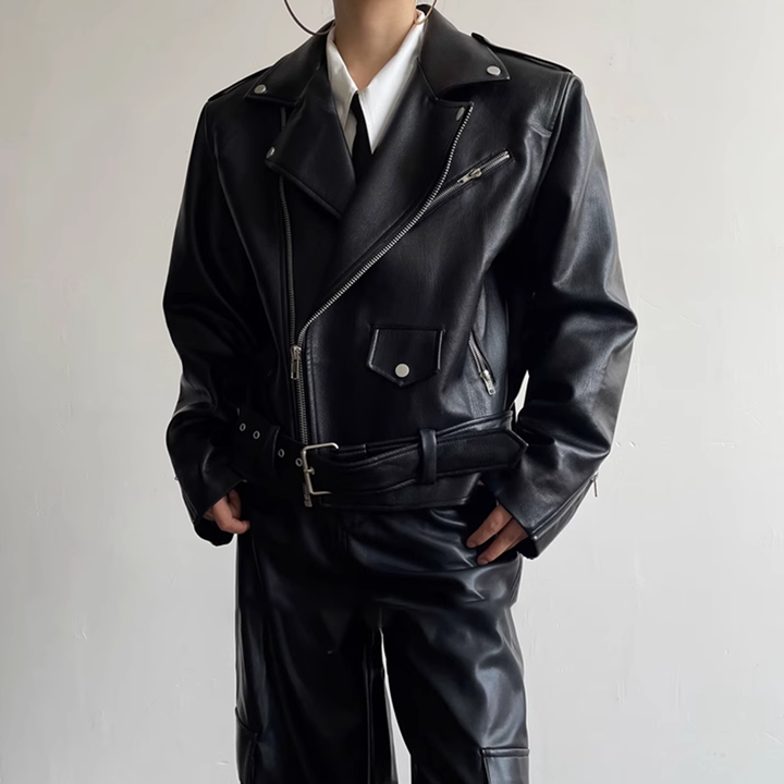 VEINN Lapel Leather Jacket