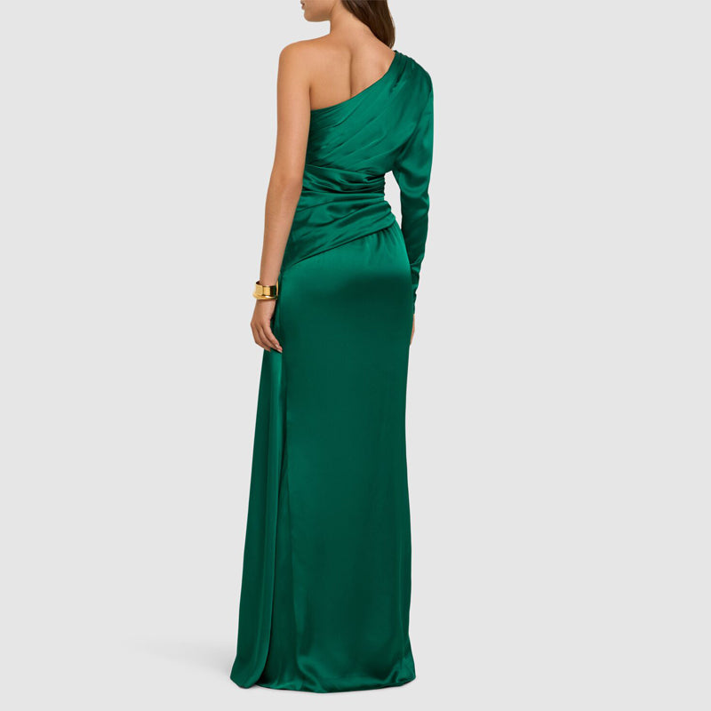 VEWIA One-Shoulder Slip Evening Dress Gown