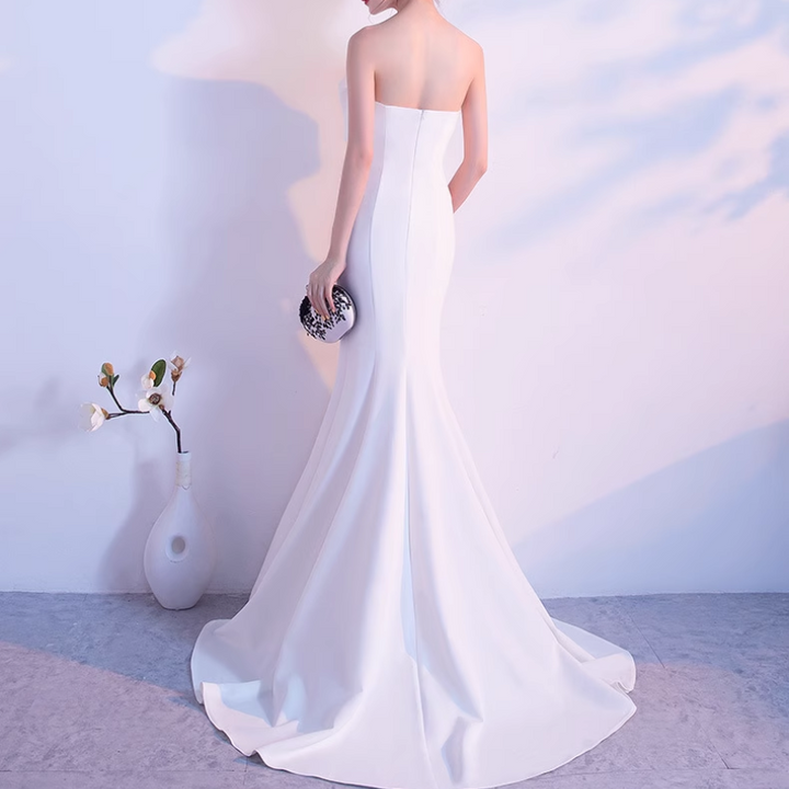 VUDFI Bow Tube Evening Dress Gown