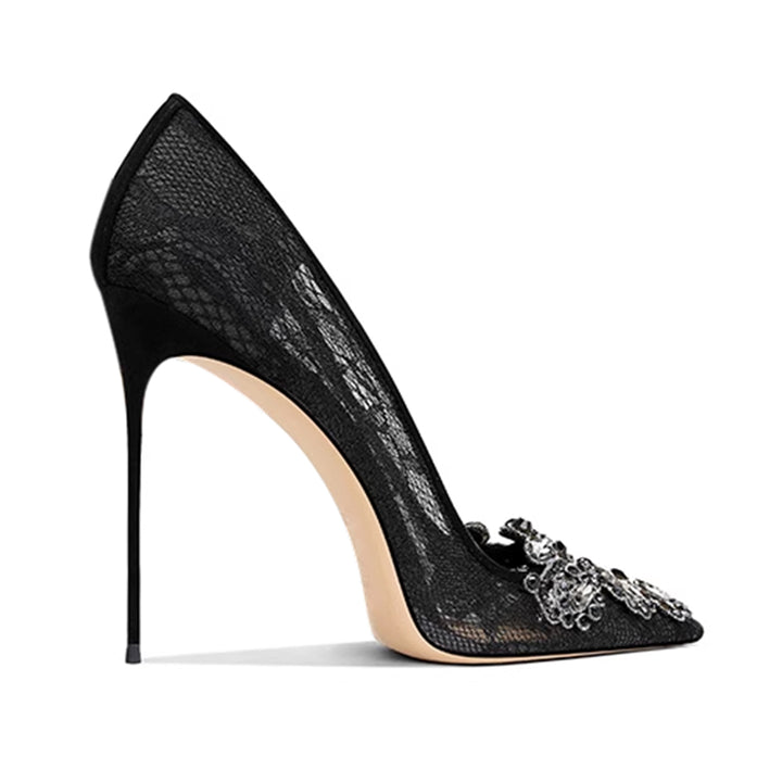 ZABOU Diamante Flower High Heel Sandals - 10cm