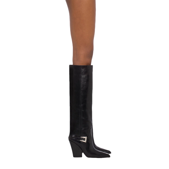 ZAVOR Buckled Block Heel Knee High Boots