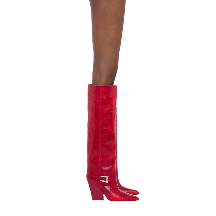 ZAVOR Buckled Block Heel Knee High Boots