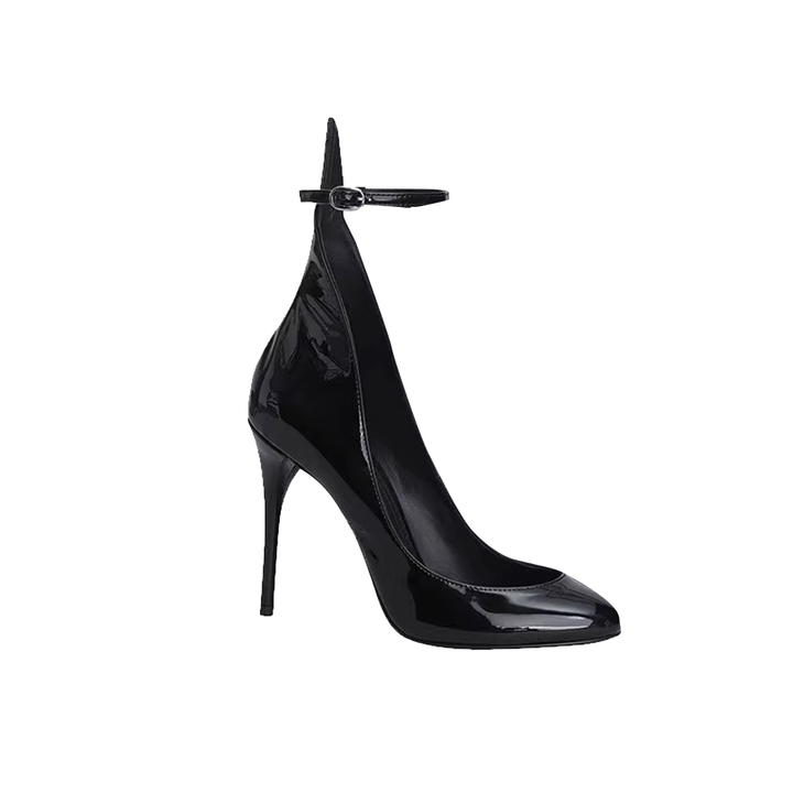 SKPON Patent Leather Ankle Strap High Heel Pumps