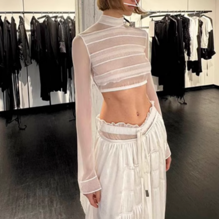 WETOU See-Through Cropped Top