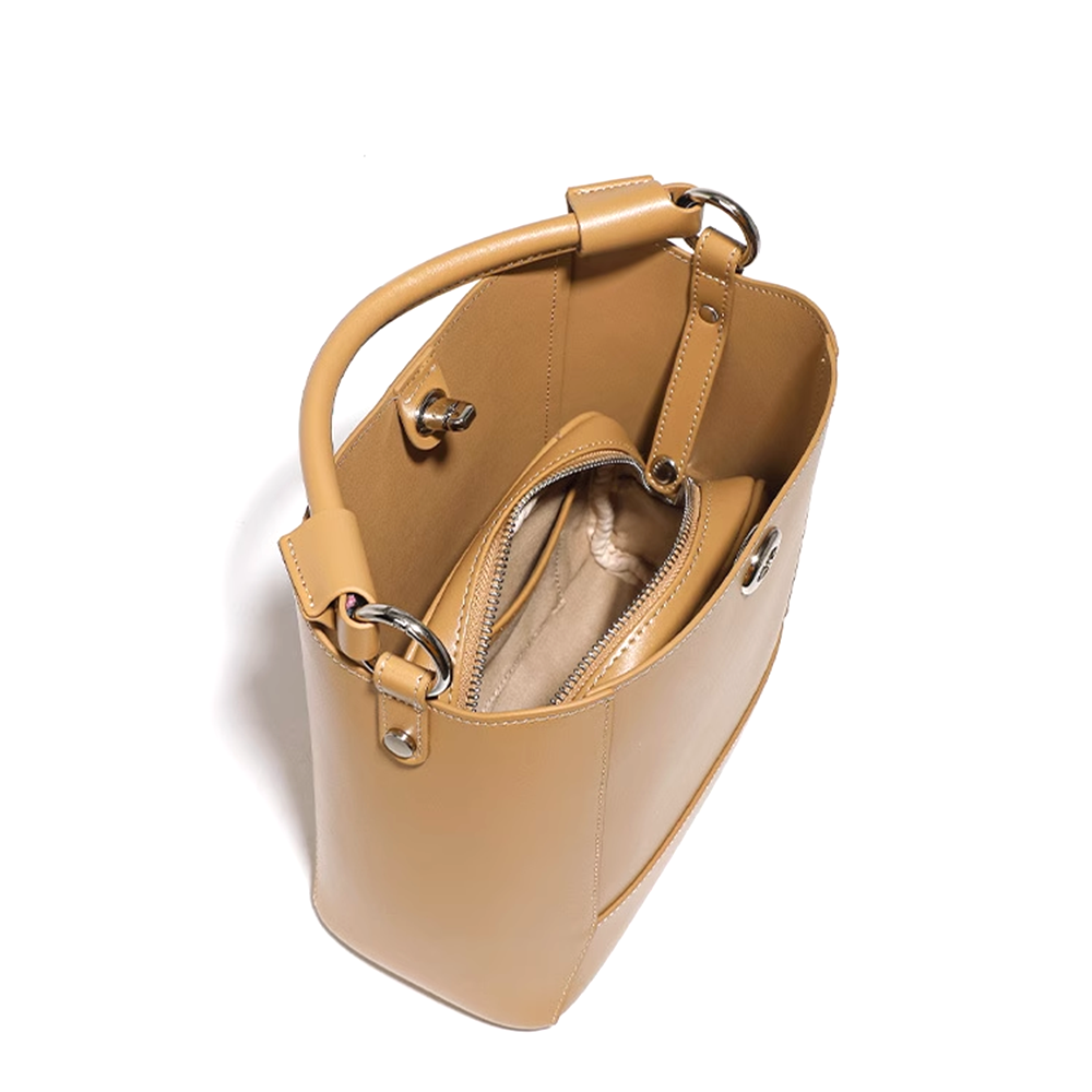 ROVSI Leather Bucket Bag