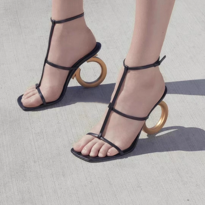 ROAIT Ankle Strap Sculptured Heel Sandals