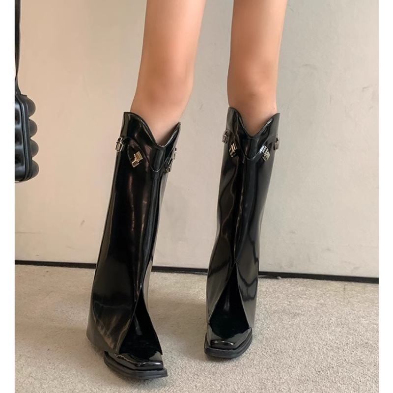 VAITU Metal Embellished Knee High Boots