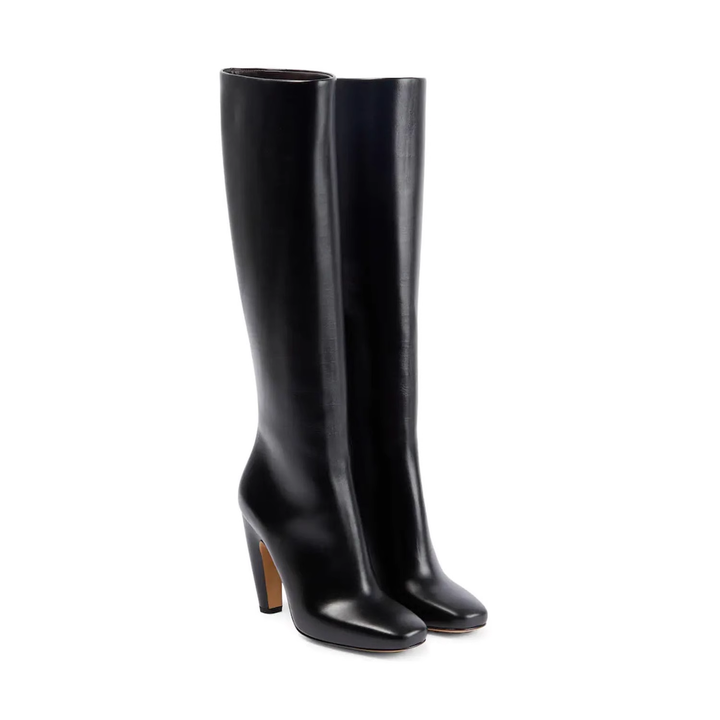 WRITON Square-toe Block Knee High Boots
