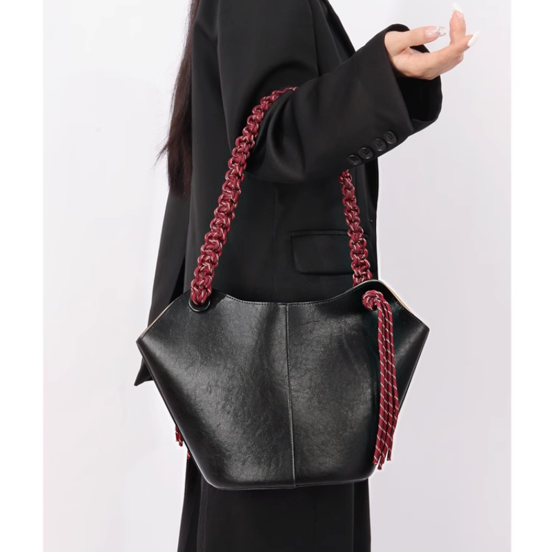 NEIDA Leather Bucket Bag