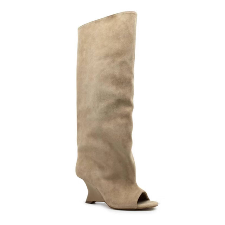 FLECI Sculptured Heel Knee High Boots - 9 CM
