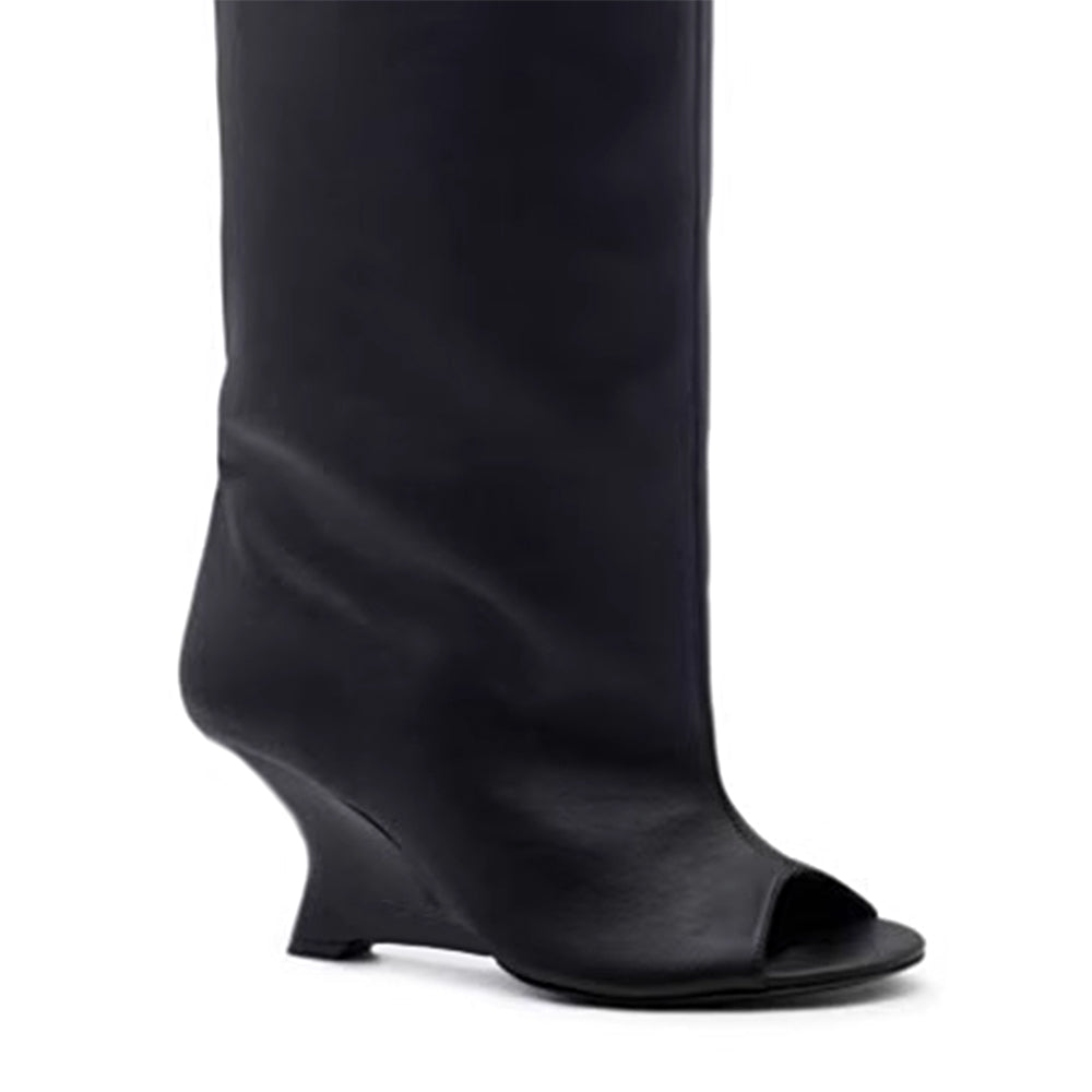 FLECI Sculptured Heel Knee High Boots - 9 CM