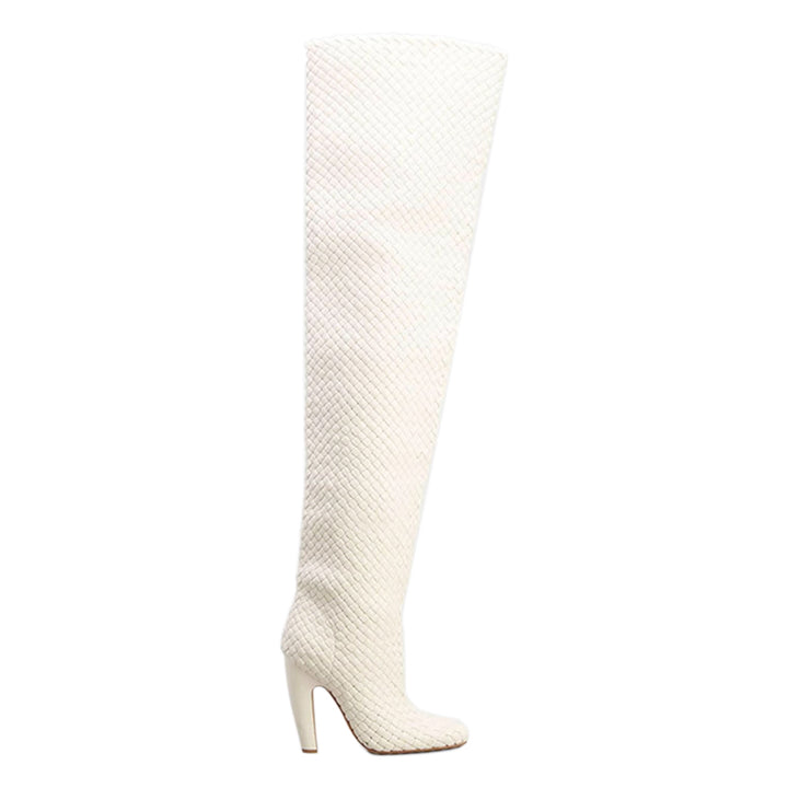 WRITON Square-toe Block Knee High Boots