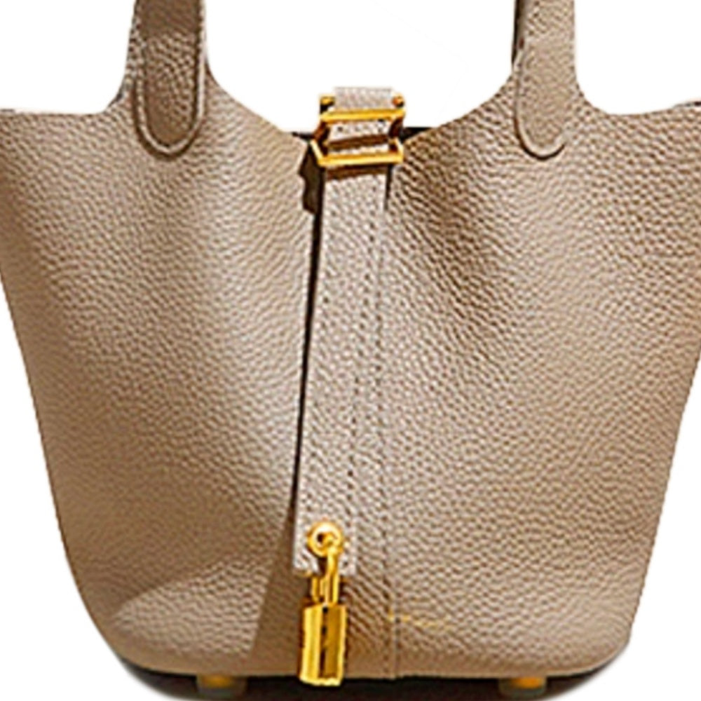 LCZIH Leather Bucket Bag - Small