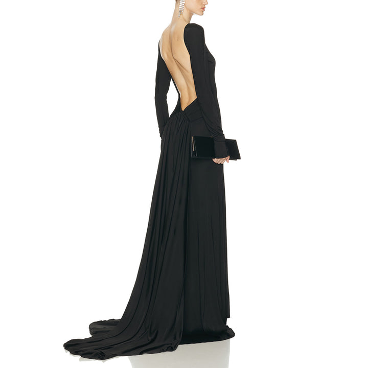 RAUME Backless Maxi Evening Dress Gown
