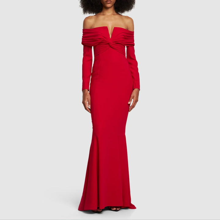 LUNCA Off-Shoulder Evening Dress Gown