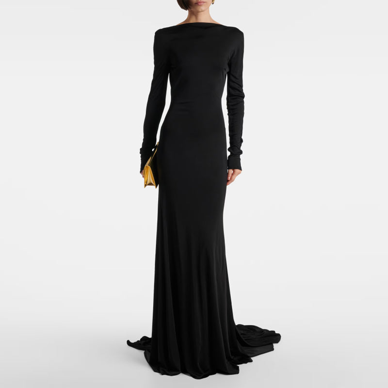 RAUME Backless Maxi Evening Dress Gown