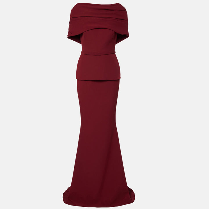 TERIC Off-Shoulder Maxi Evening Dress Gown