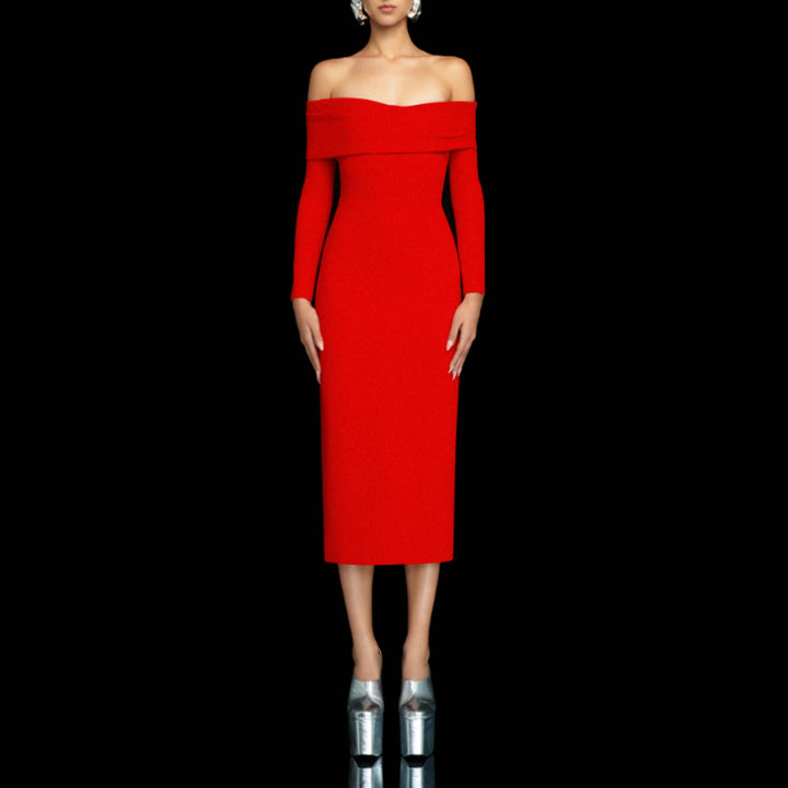 RELIN Off-Shoulder Evening Dress Gown