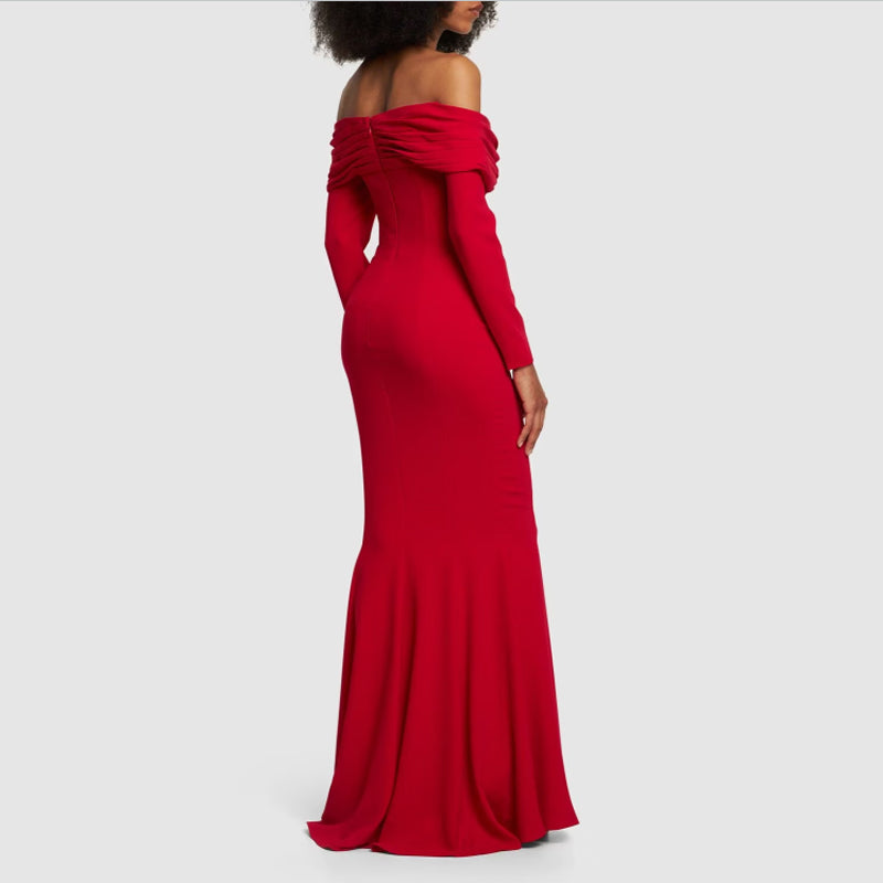 LUNCA Off-Shoulder Evening Dress Gown