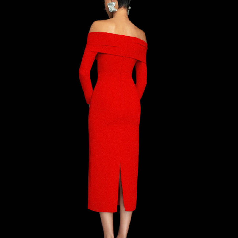 RELIN Off-Shoulder Evening Dress Gown