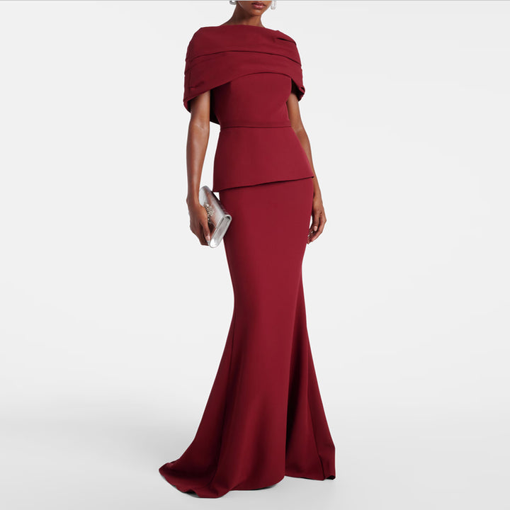 TERIC Off-Shoulder Maxi Evening Dress Gown