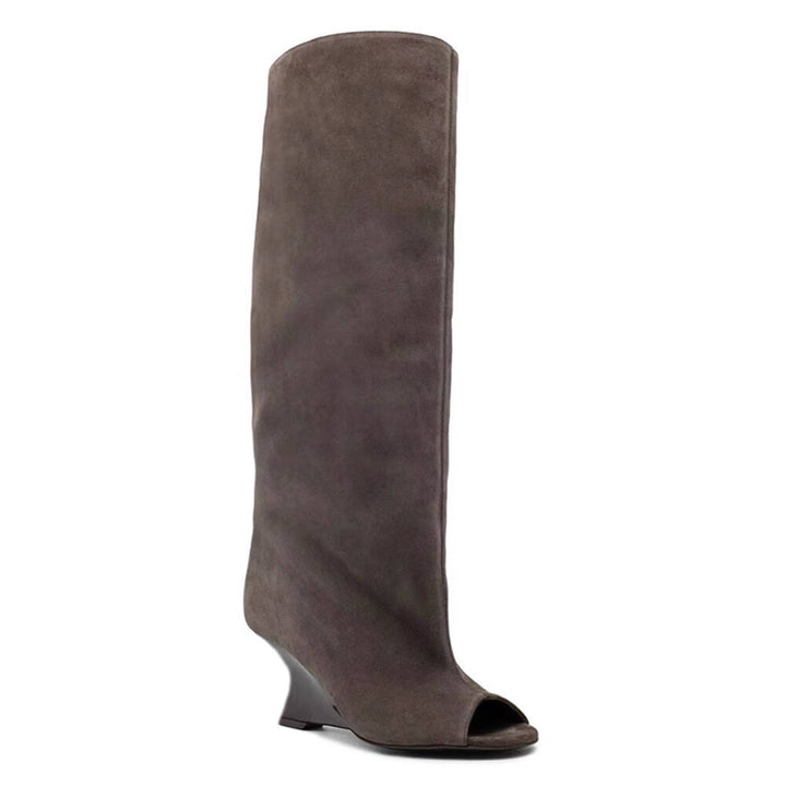 FLECI Sculptured Heel Knee High Boots - 9 CM