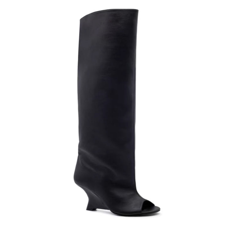 FLECI Sculptured Heel Knee High Boots - 9 CM