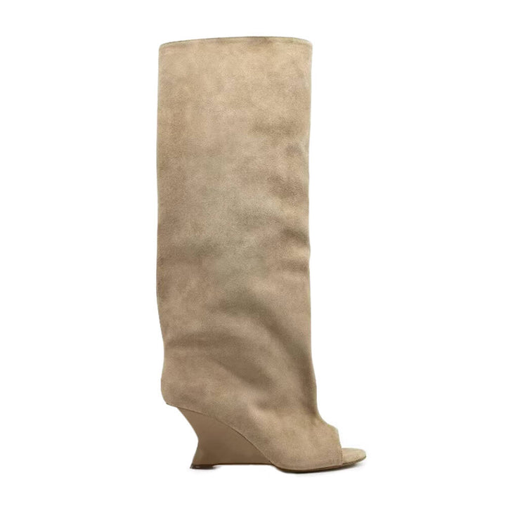 FLECI Sculptured Heel Knee High Boots - 9 CM