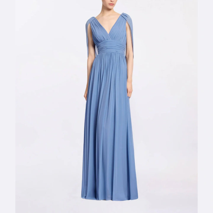 NETUI Deep V Maxi Evening Dress Gown