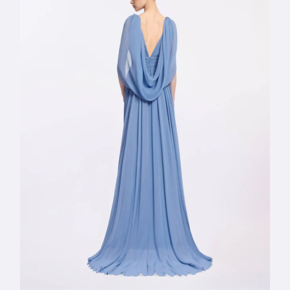 NETUI Deep V Maxi Evening Dress Gown