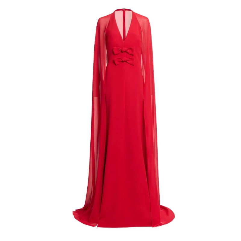 VOHAI Deep V Maxi Evening Dress Gown