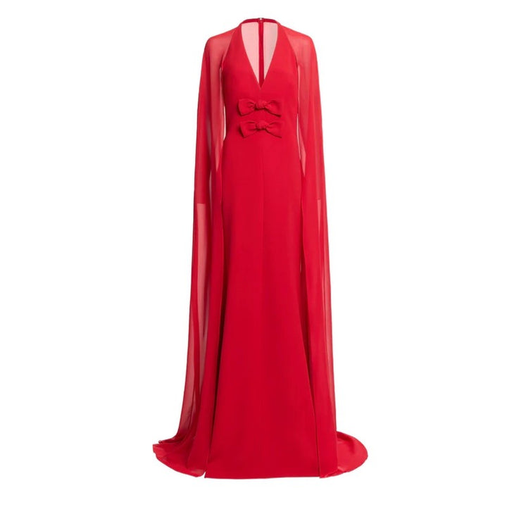 VOHAI Deep V Maxi Evening Dress Gown