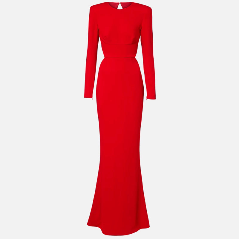 VELNA Backless Maxi Evening Dress Gown