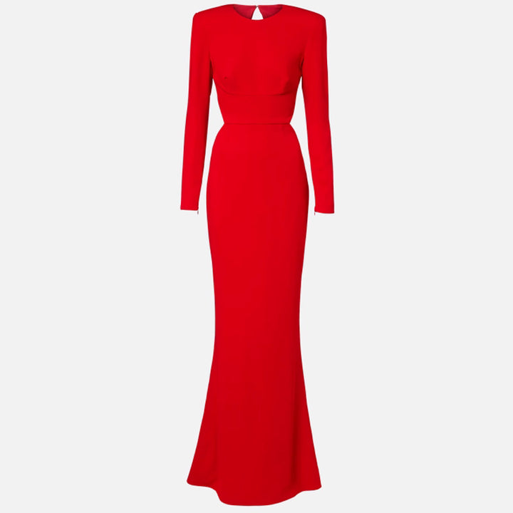 VELNA Backless Maxi Evening Dress Gown