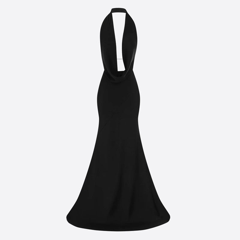 LONUK Deep V Maxi Evening Dress Gown