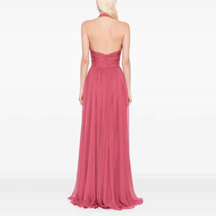 MUVSA Deep V Maxi Evening Dress Gown