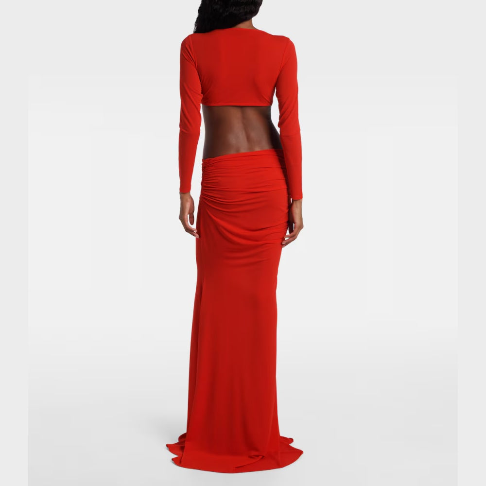 NUBVA Long Sleeves Maxi Evening Dress Gown