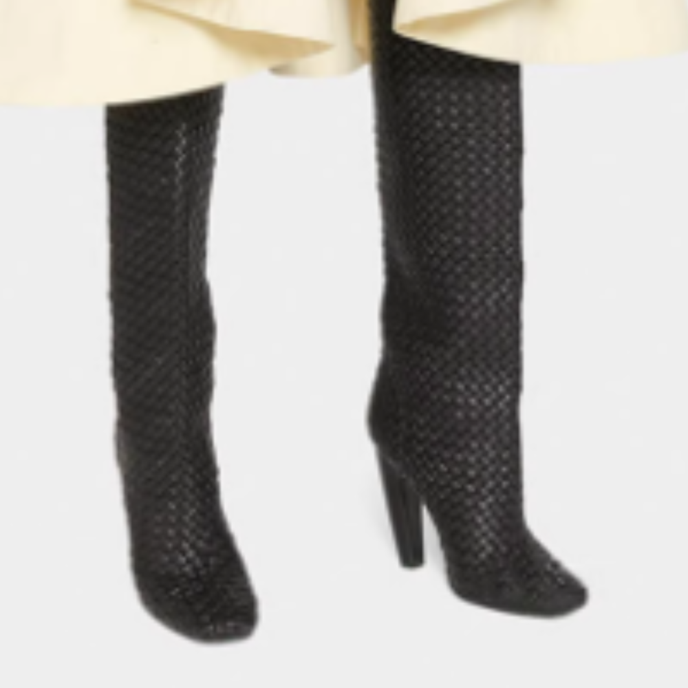 WRITON Square-toe Block Knee High Boots