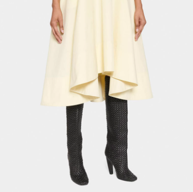 WRITON Square-toe Block Knee High Boots